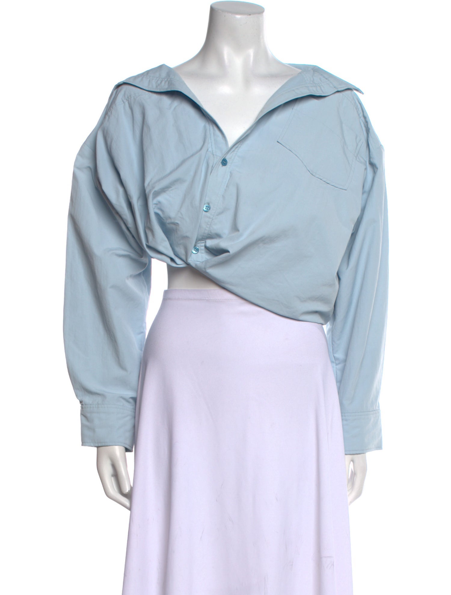 Jacquemus Nylon V-Neck Crop Top